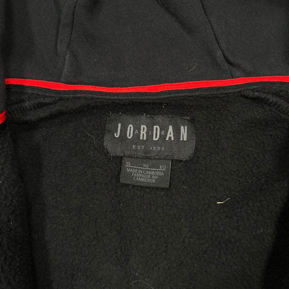 Jordan Jumpman Air Full Zip Hoodie Men XL Fleece Raglan Black StreetWear Hip Hop